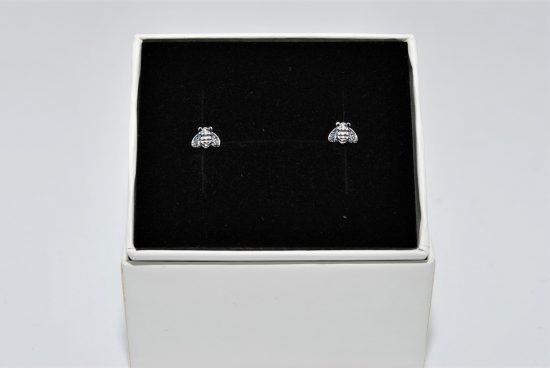 Bee Earrings Sterling Silver Studs