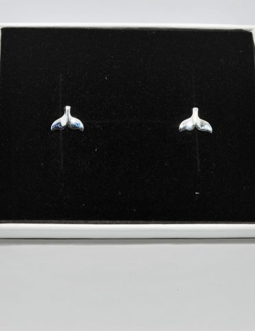 Whale Tail Earrings Sterling Silver Studs