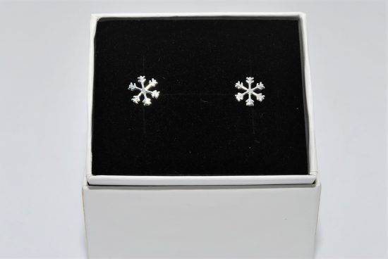 Snowflake Earrings Sterling Silver Studs