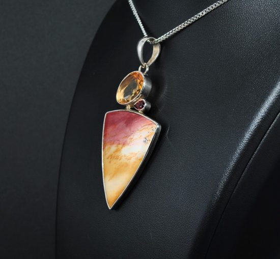 Mookaite Citrine & Garnet Pendant