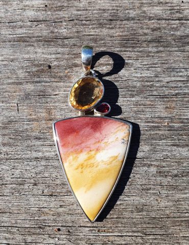 Mookaite Citrine & Garnet Pendant