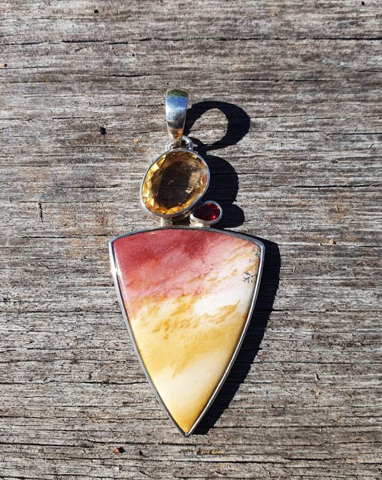 Mookaite Citrine & Garnet Pendant