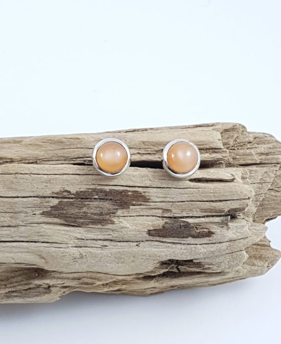 Peach Moonstone Studs